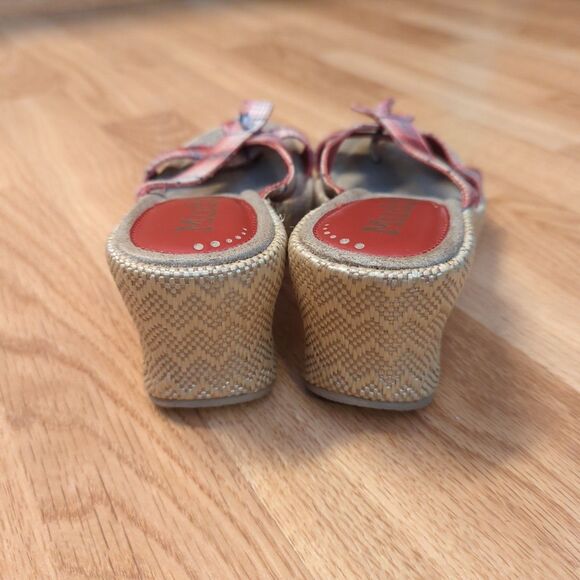 Mudd Painter Platform Wedge Sandals Womens 7M Red Plaid Y2K Chunky - Picture 3 of 7